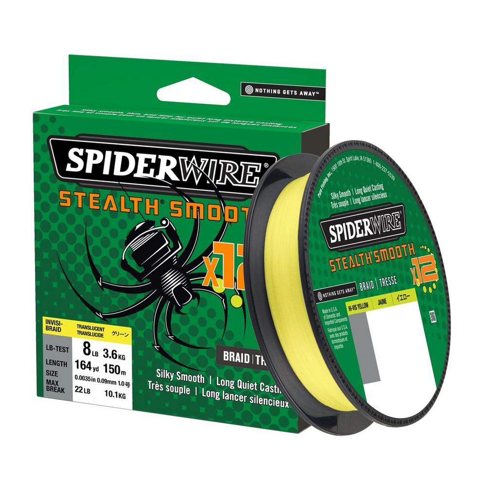P-20880_SpiderWire_Stealth_Smooth12_150m_hi-vis_yellow SpiderWire Stealth Smooth12 150 m hi-vis yellow 12 - Fach geflochtene Schnur