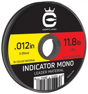Cortland Indicator Mono Leader Material - Sighter - Bi-Coloor (Red/Yellow) Vorfachmaterial 50 ft