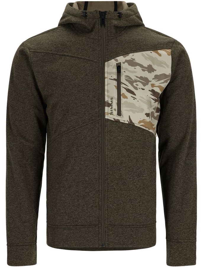 Simms CX Hoody Full Zip Kapuzenpullover dark stone/ghost camo stone