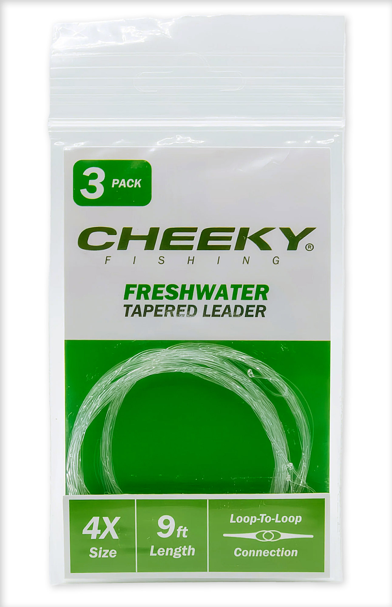 Cheeky Freshwater 9 ft Tapered Leader 3pc Pack Fliegenfischervorfach