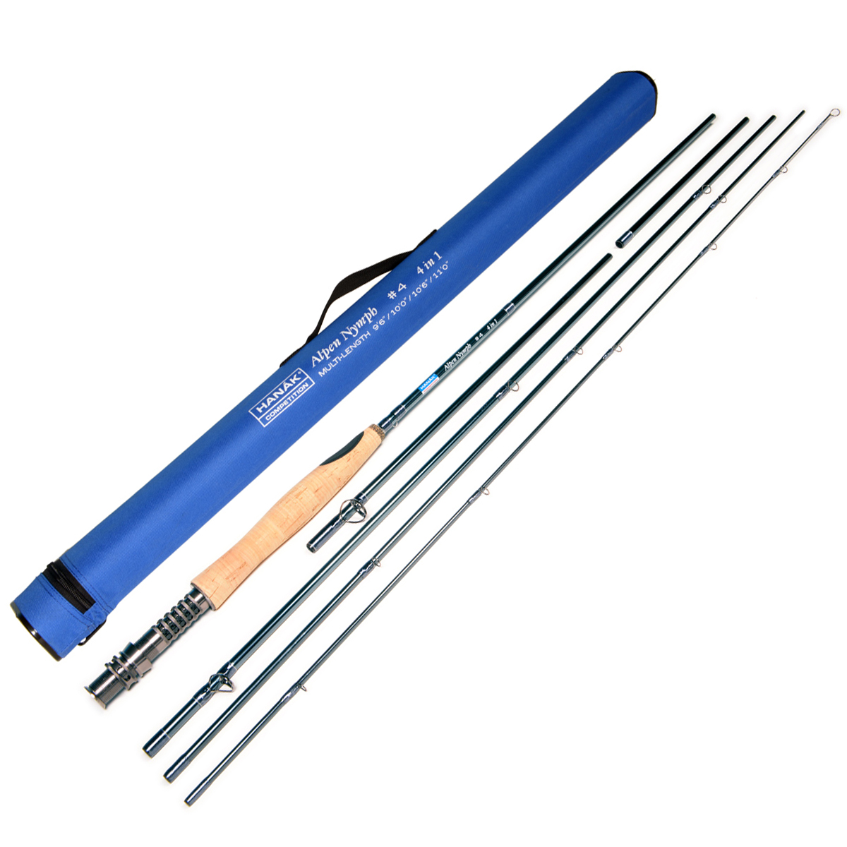 Hanak 4 in 1 Alpen Nymph Fliegenrute 9,6 ft bis 11 ft verlängerbar