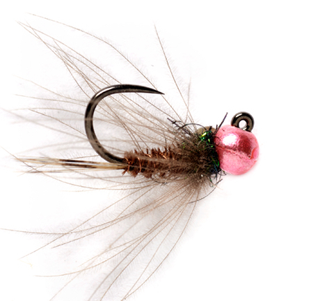 P-21093_FullingMill_Pink_Jig Fulling Mill Nymphe -  CDC Pheasant Tail Jig Pink Barbless