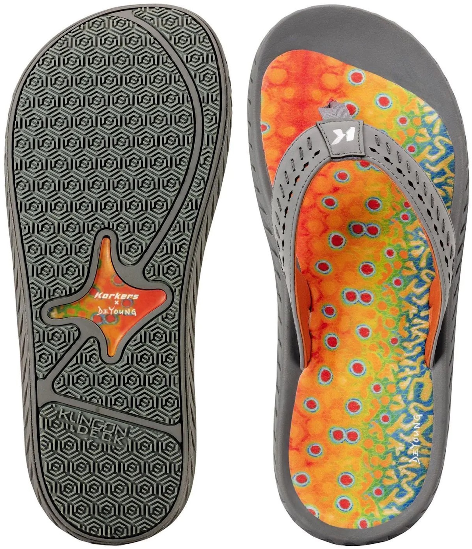 Korkers Fish Flip Flo Sandale Brown Trout