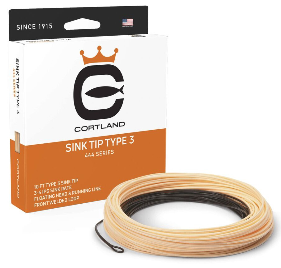 P-28524_Cortland_444_Floanting_Sink3_Fliegenschnur_ Cortland 444 Floating - Sink Tip Flyline Type 3 Brown / Peach Fliegenschnur