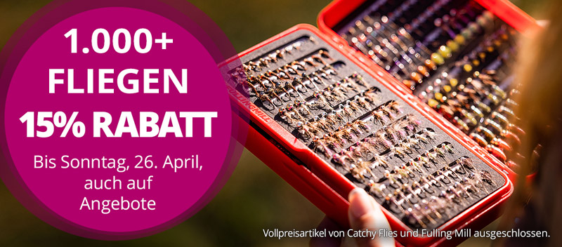 15% auf 1000+ Fliegen bis 26.4.