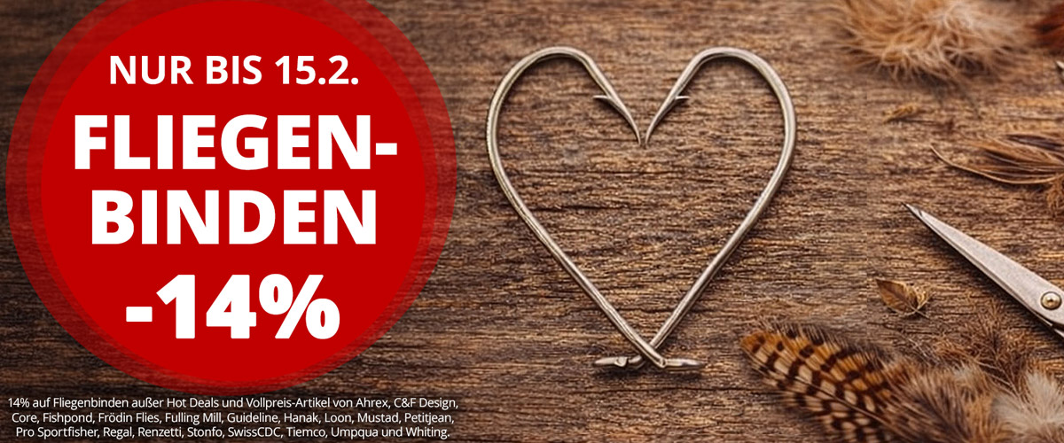 14% auf Fliegenbinden bis 15.2.