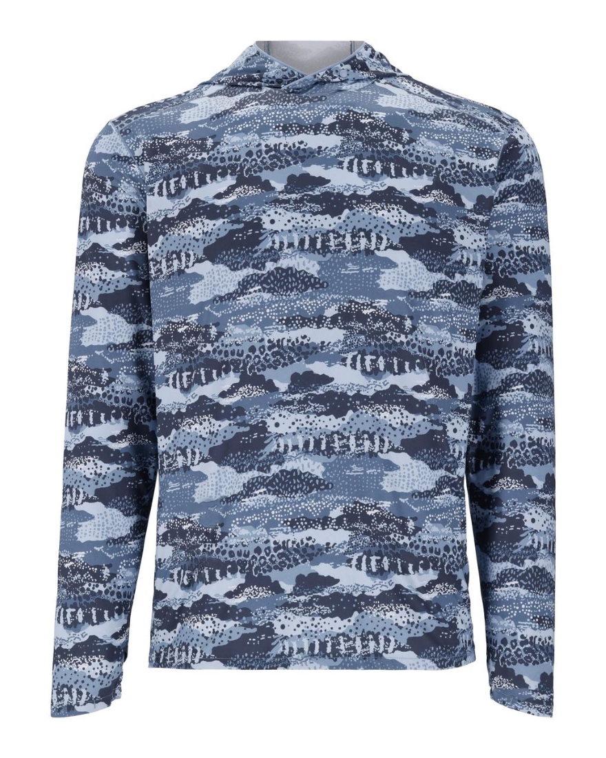 Simms BugStopper SolarFlex Hoody UV & Insektenschutz Shirt mit Kapuze Shroud Selvedge
