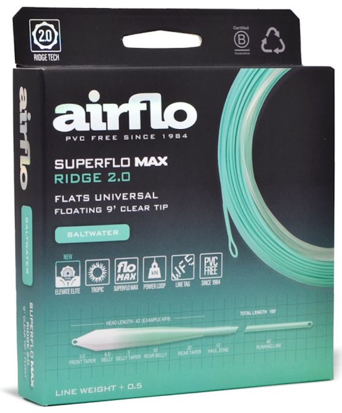 Airflo Superflo Max Ridge 2.0 Flats Universal 9ft Clear Tip Floating Fliegenschnur