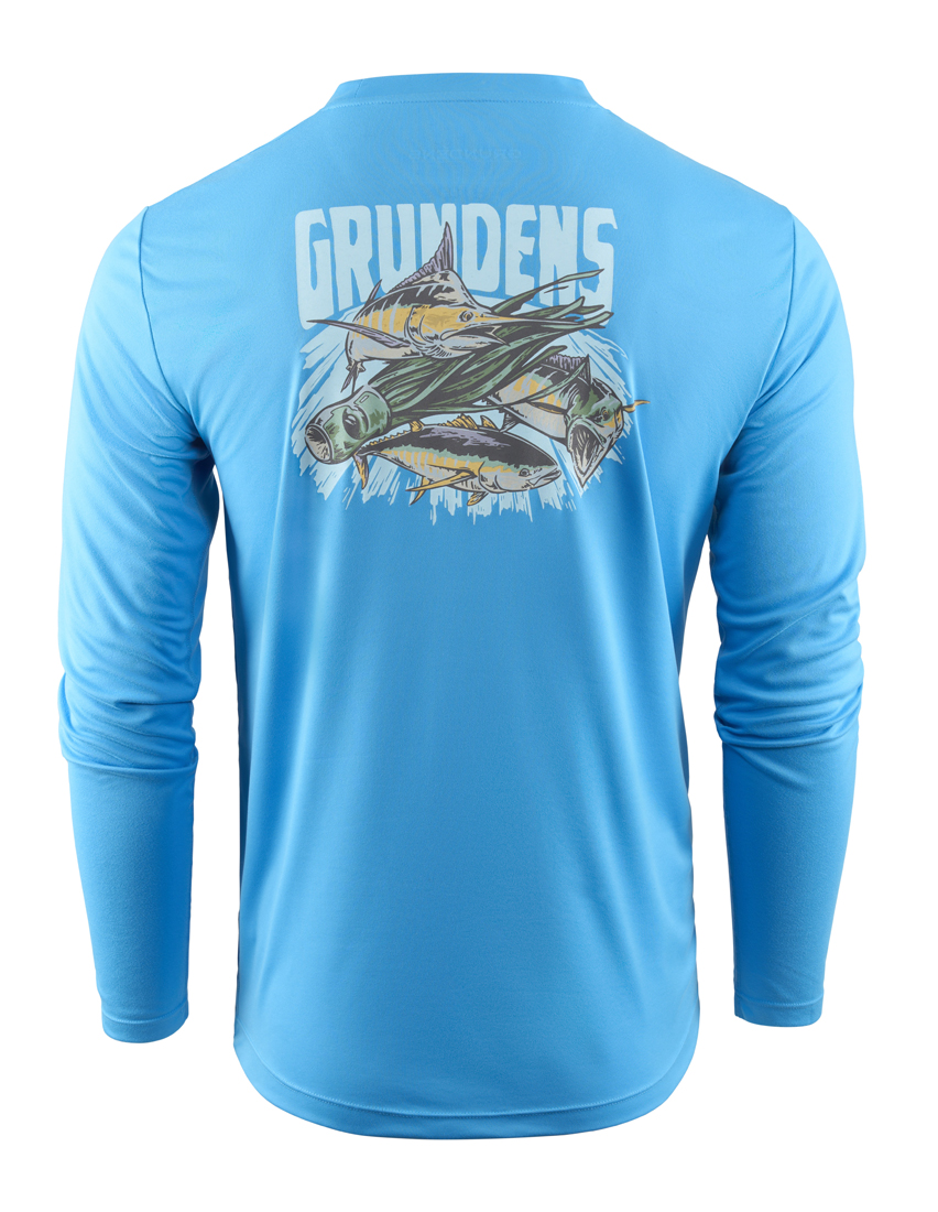 Grundéns We Are Salt LS Tech Tee UPF 50+ Sonnenschutz  Shirt coastal blue