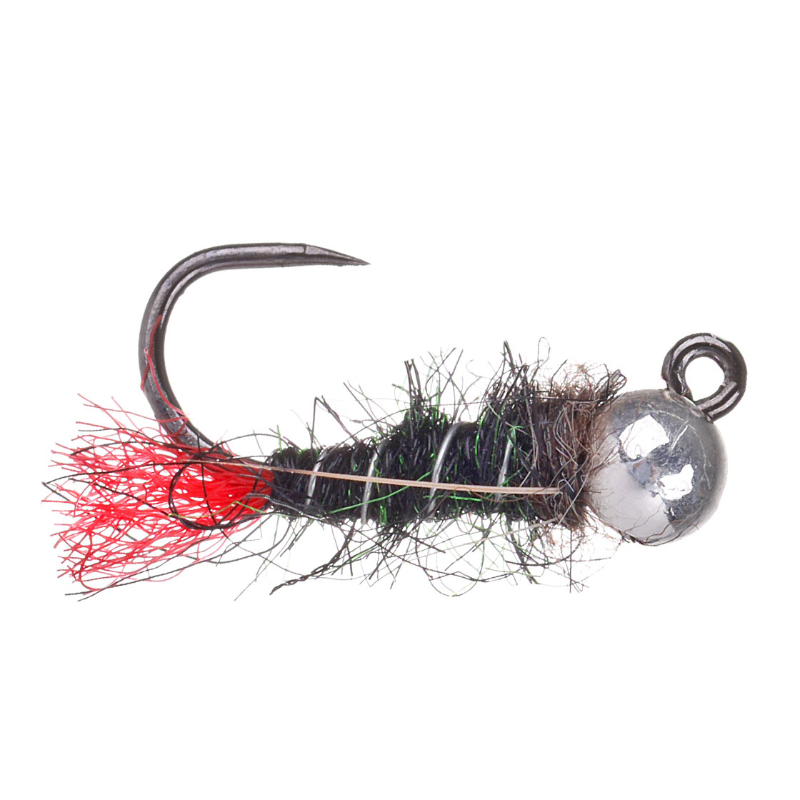 P-26739_adh-fishing-Tungsten-Jig-Black-Red-Tag-Silver-on-AHREX-by-Superflies adh-fishing Tungsten Jig Nymphe Black Red Tag Silver on AHREX by Superflies