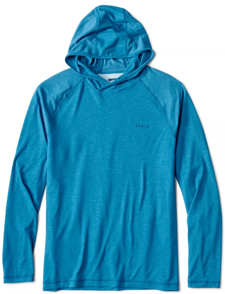 Orvis Dricast Hoodie Sunshirt UPF 50+ Sonnenschutz Hemd pazific blue
