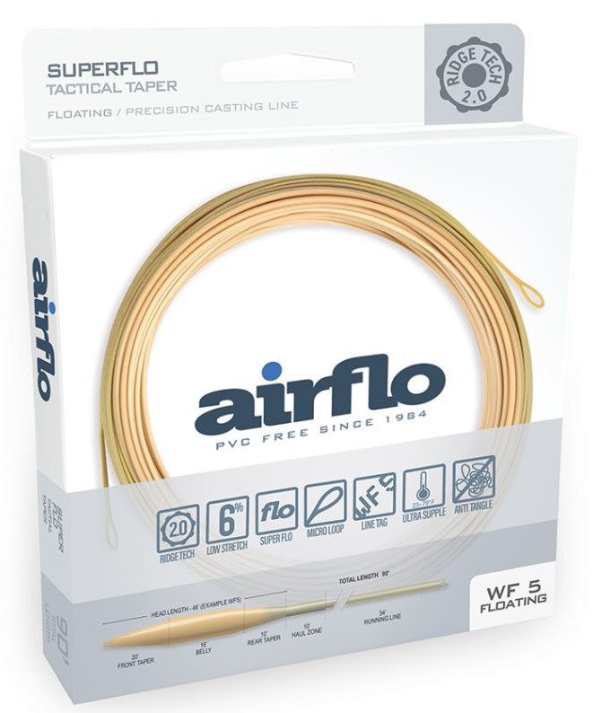 Airflo Ridge 2.0 Superflo Tactical Taper Trout Floating Fliegenschnur Bamboo/Watery Olive
