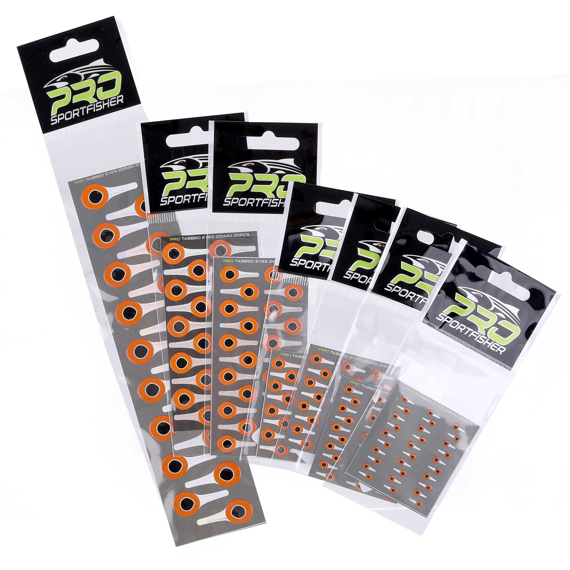 Pro Sportfisher - 3D Tabbed Eyes Silver - Hot Orange