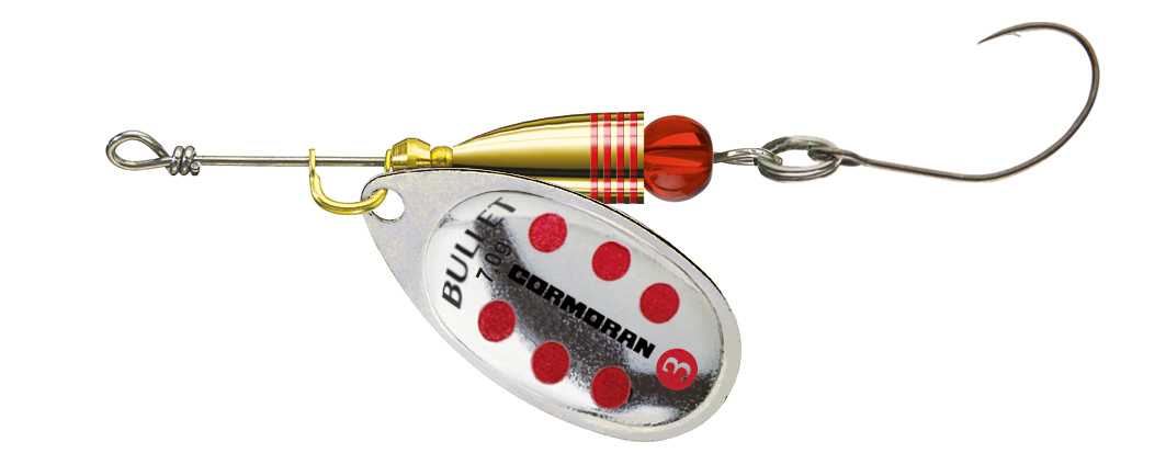 Daiwa Cormoran Bullet Spinner silver/red dotted