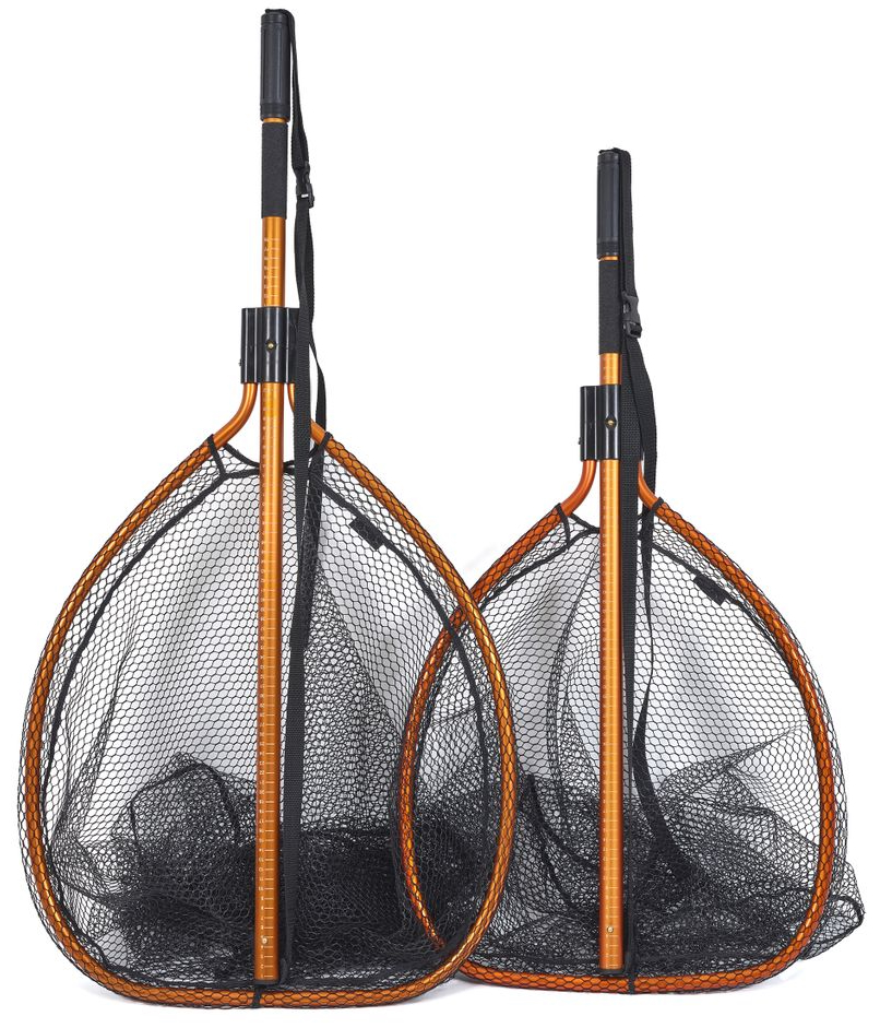 P-25711_McLean_Amgling_Saltwater_Measure_Weight_Net_706_703_Orange_ 706 XXL (links) - 703 XL (rechts)