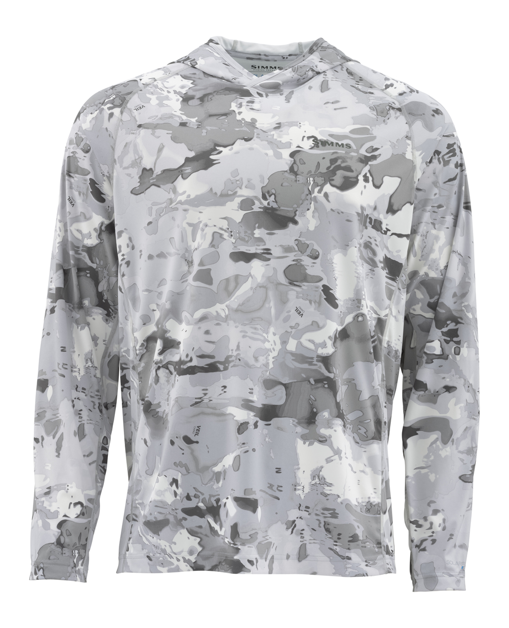 Simms Solarflex Hoody Print Langarmhemd cloud camo grey