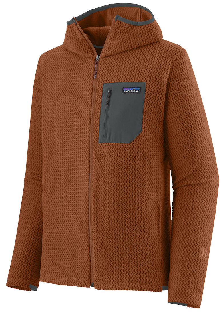 Patagonia M's R1 Air Full-Zip Hoody Fleecepullover mit Kapuze ROBN - Robin Brown