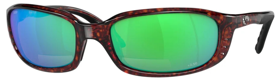 Costa Polarisationsbrille Brine Readers Magnifier Tortoise (Green Mirror 580P +2.50)