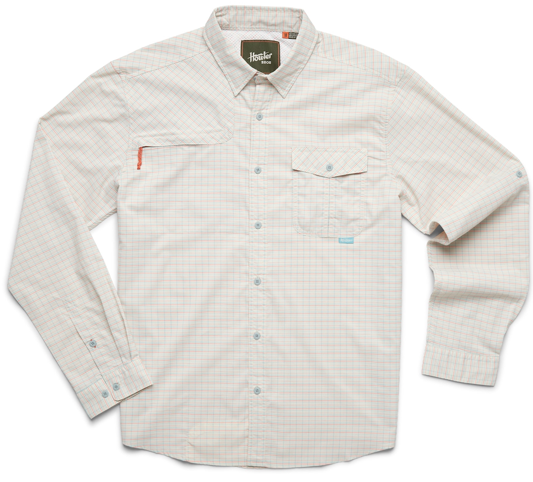 P-25814_Howler_Brothers_Matagorda_Shirt_Off_White_2 Howler Brothers Matagorda Sunshade Shirt Longsleeve - composition plaid : off white Sonnenschutz