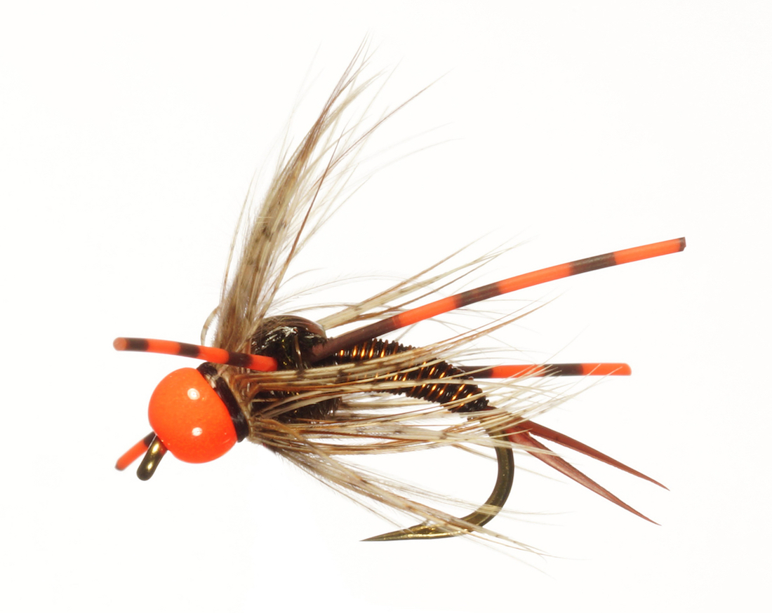 Rainy-s-Nymphe-Hot-Head-Copper-fluo-orange Bindebeispiel