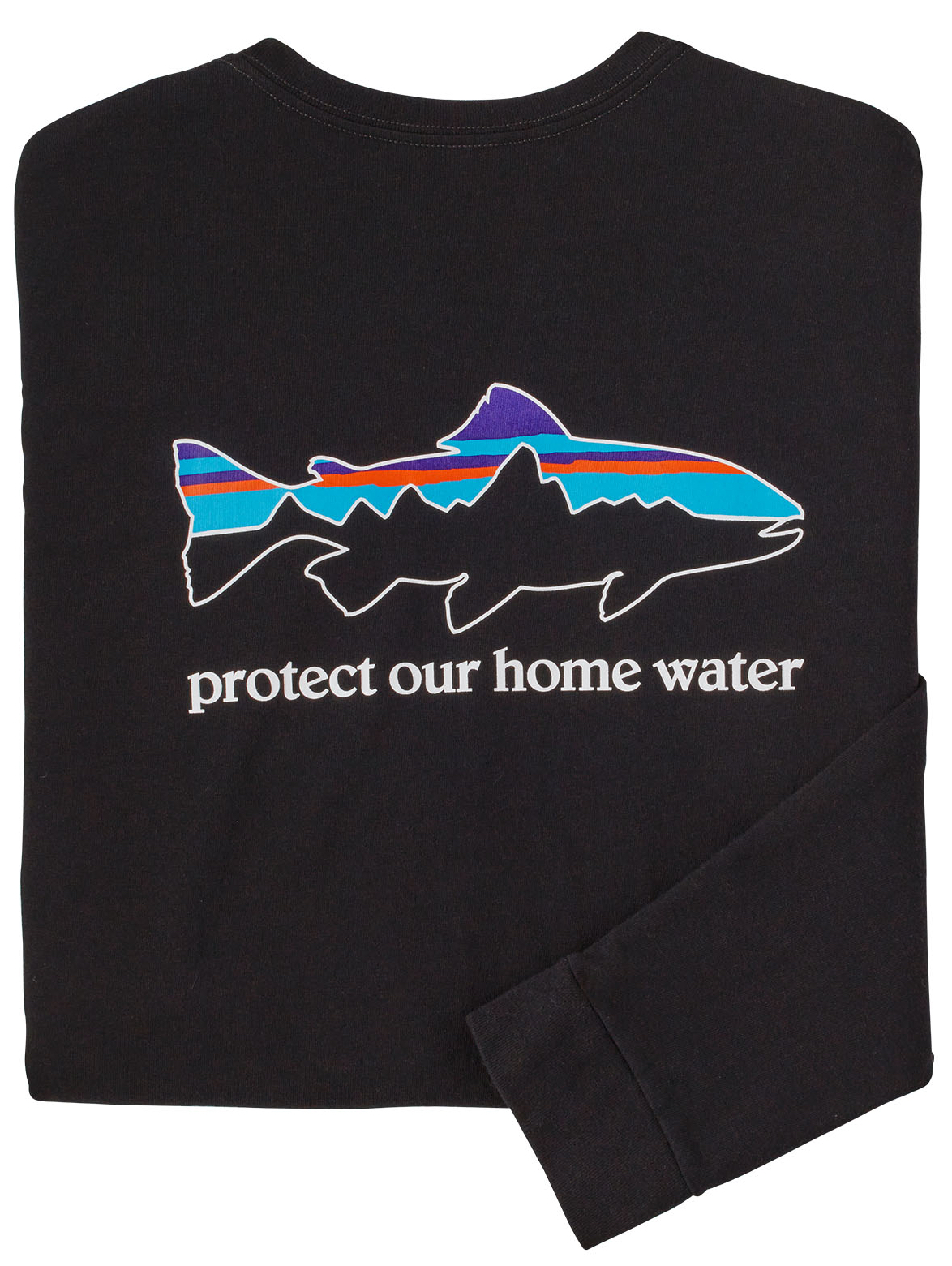P-22576_Patagonia_HomeWater_Trout_BLK Patagonia L/S Home Water Trout Responsibili Tee Langarmshirt BLK