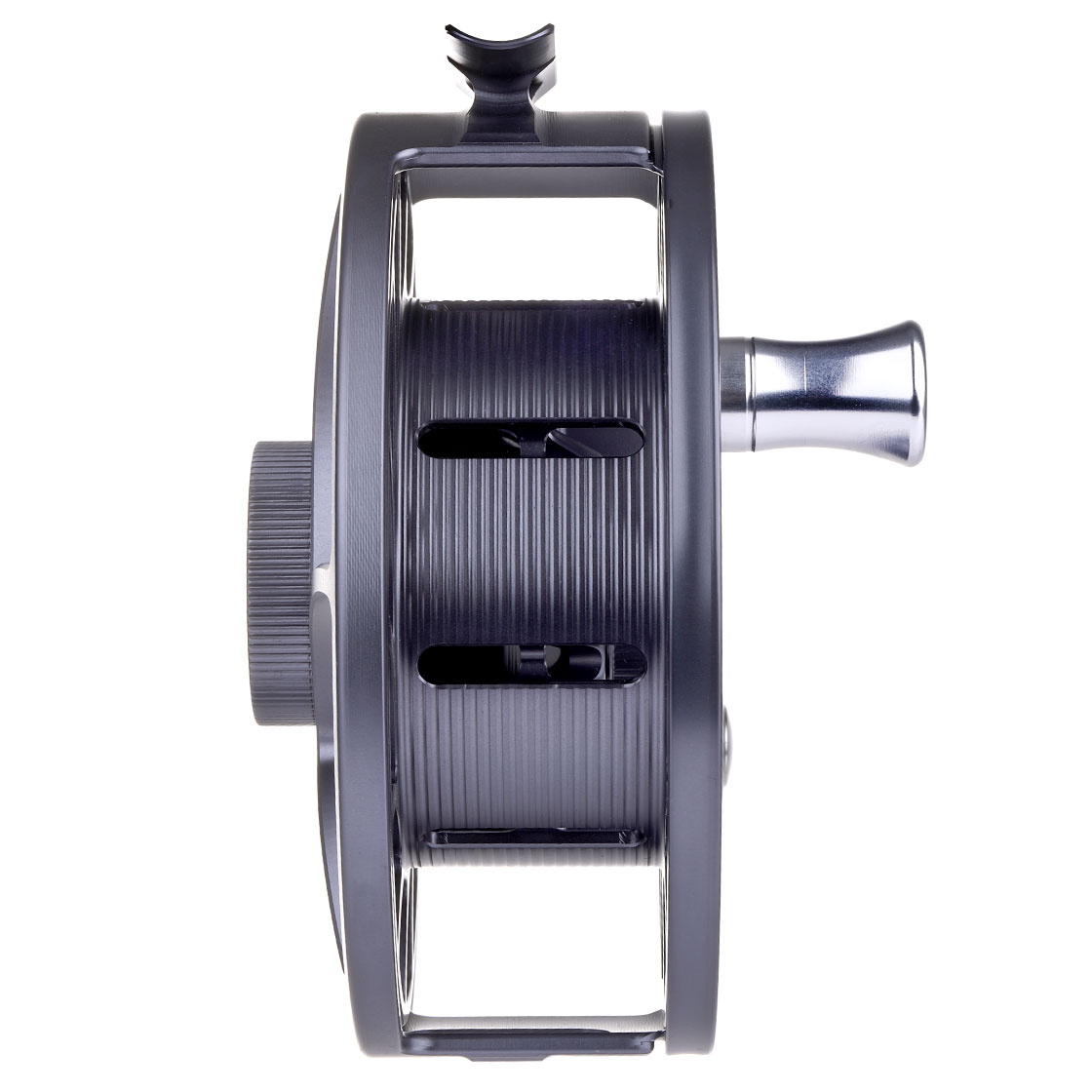 P-23101_Hatch-Iconic-Fly-Reel-Fliegenrolle-Large-Arbor-gray_black_side