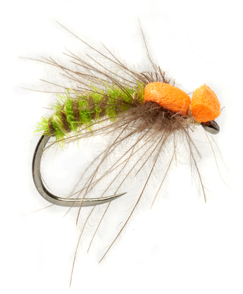 P-21126_FullingMill_Procters_Spent_Caddis_Green_Orange Fulling Mill Trockenfliege - Procter's Spent Caddis Green Orange Barbless