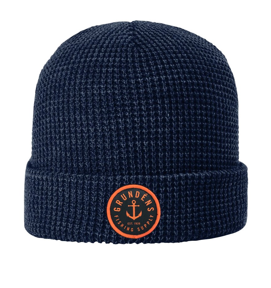 Grundéns Anchor Waffle Beanie Mütze navy