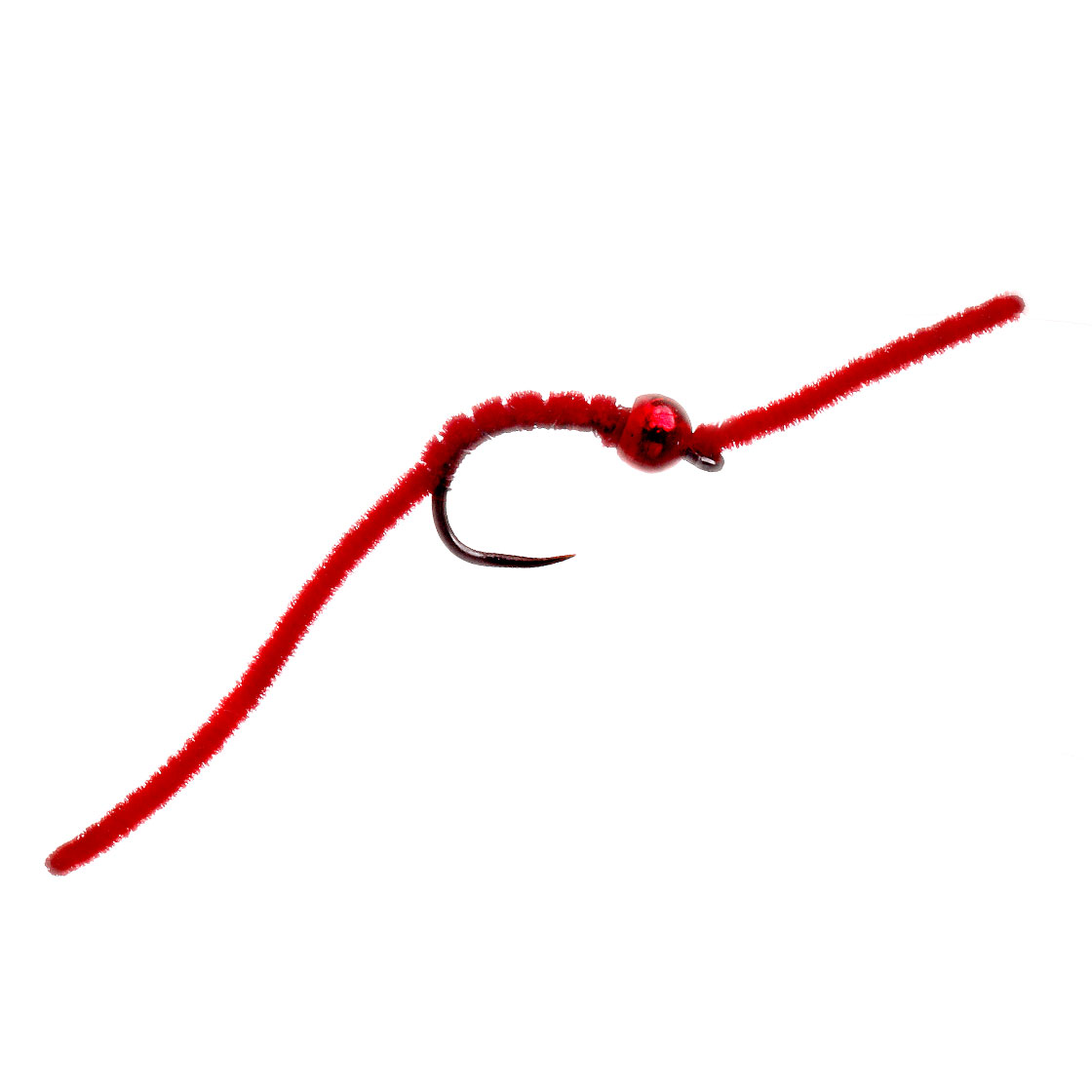 MFC Tungsten Beadhead Micro Worm Red Barbless #12