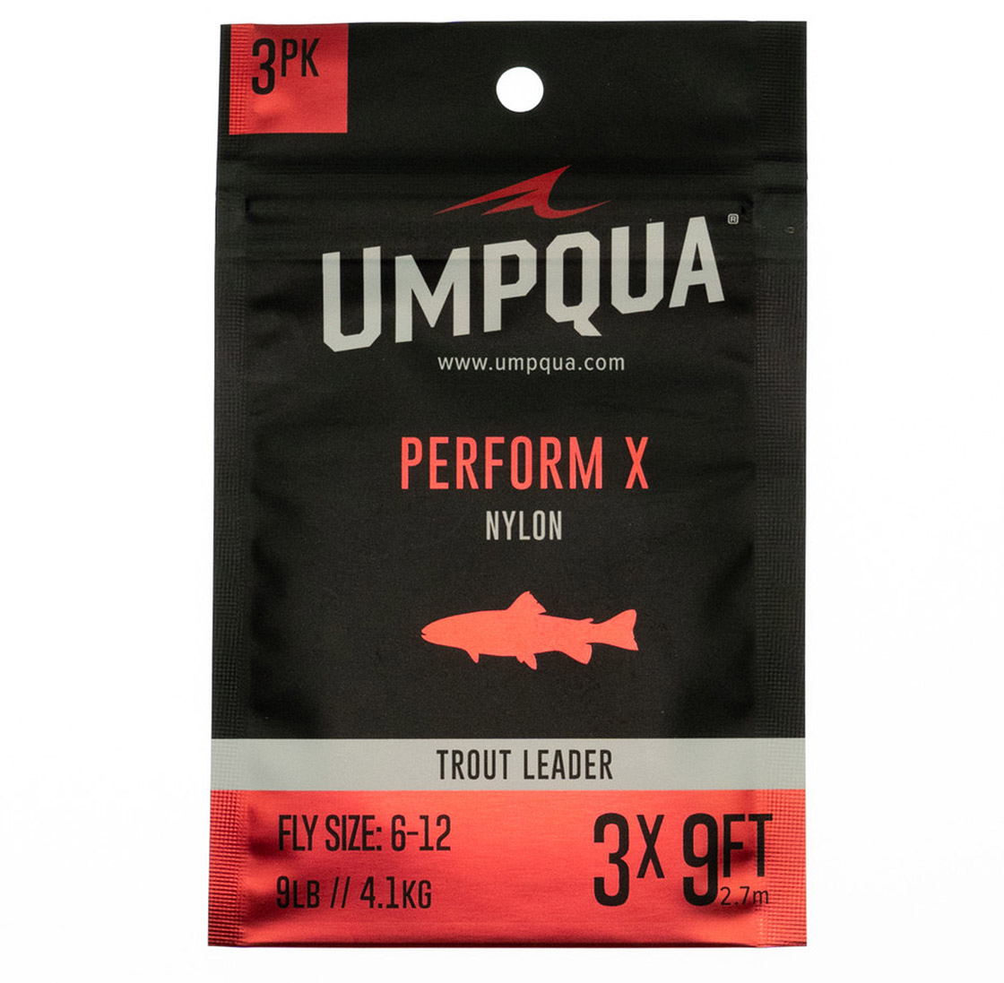 P-26678_Umpqua_Perform_X_Trout_Leader_3-pack_9ft_Vorfach Beispiel 9 ft. Leader