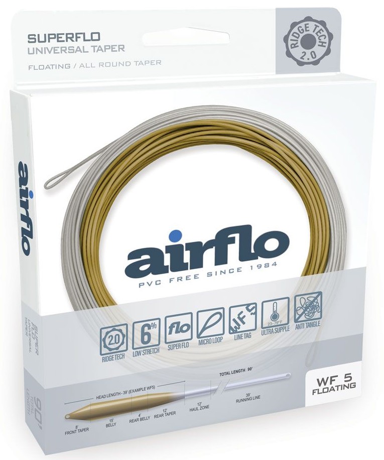 Airflo Ridge 2.0 Superflo Universal Taper Trout Floating Fliegenschnur Lichen/Driftwood