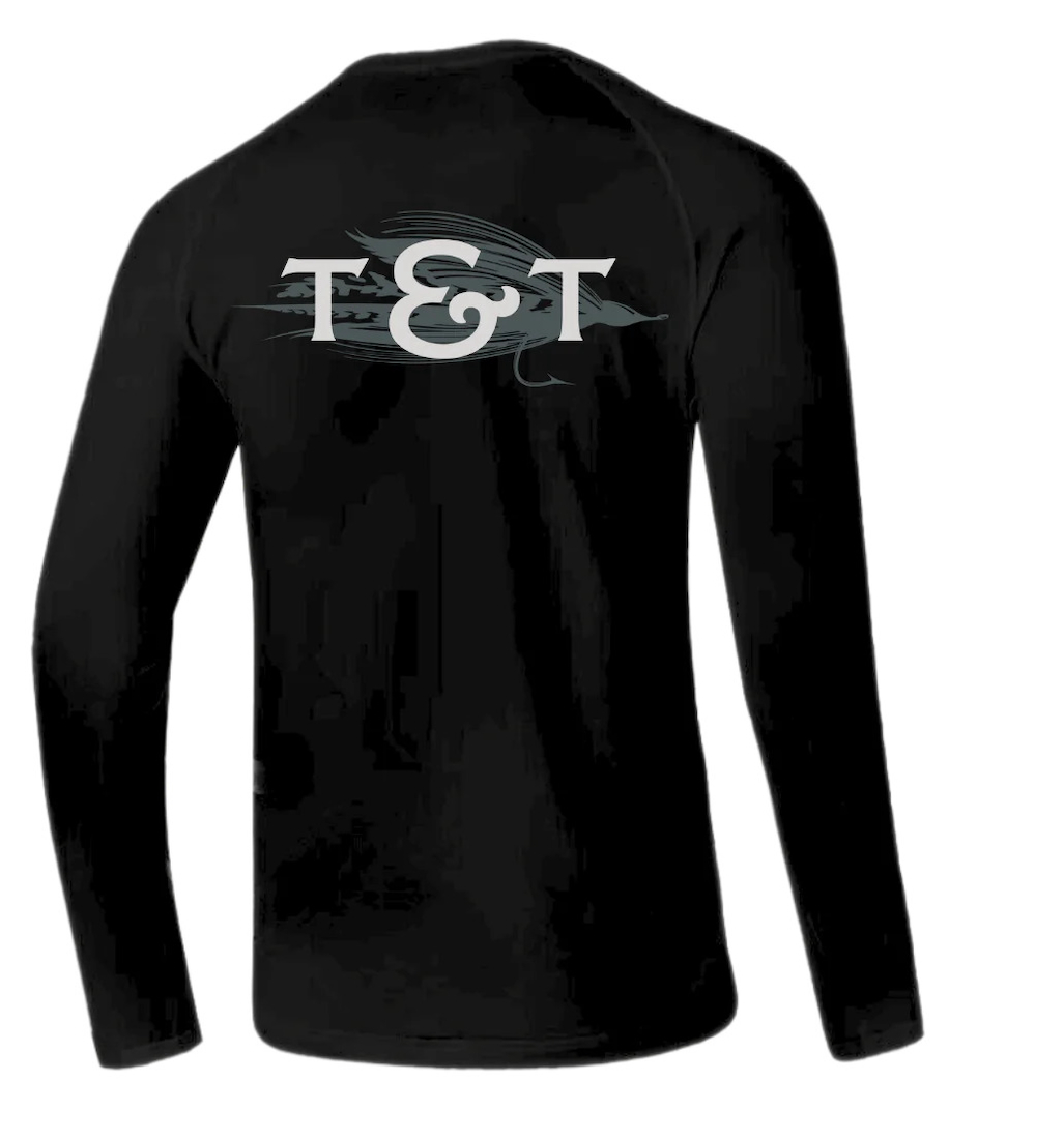 Thomas & Thomas Black T&T Monogram L/S Tech Shirt UPF30+ Sonnenschutz