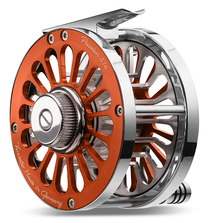 Vosseler Passion Alu Fliegenrolle orange