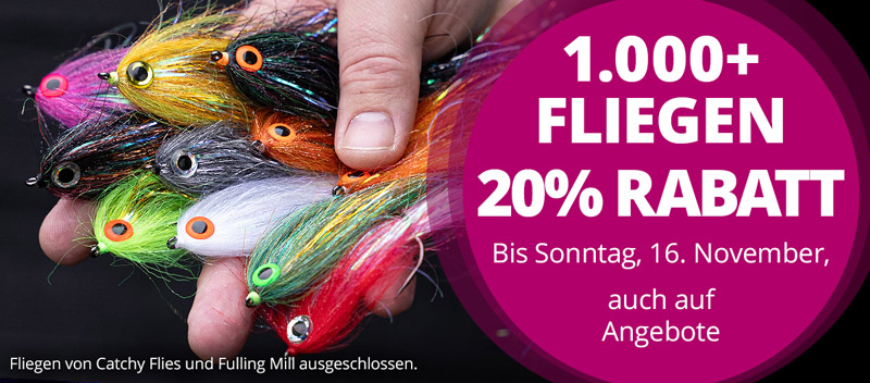 20% auf über 1000 Fliegen bis Sonntag