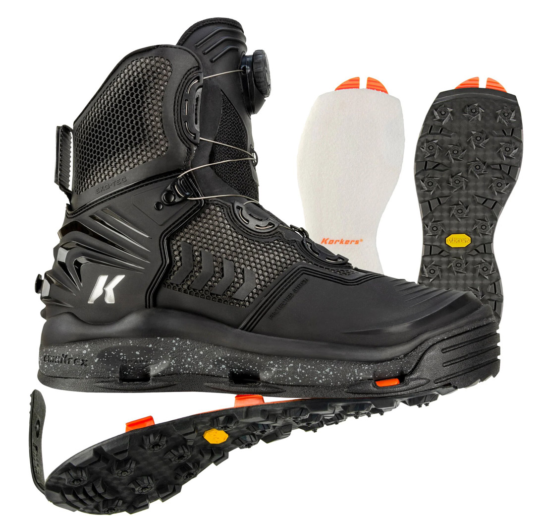 Korkers_River_Ops_Watschuhe_1 Korkers Watschuh River OPS (BOA) inklusive Filz & Vibram Gummi Wechselsohlen