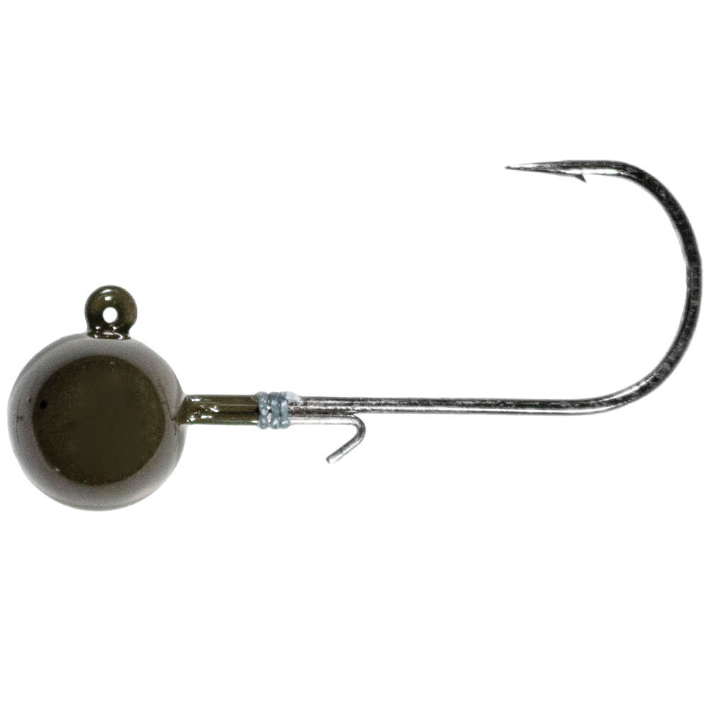 LMAB Tungsten Round Jig #6/0 green pumpkin
