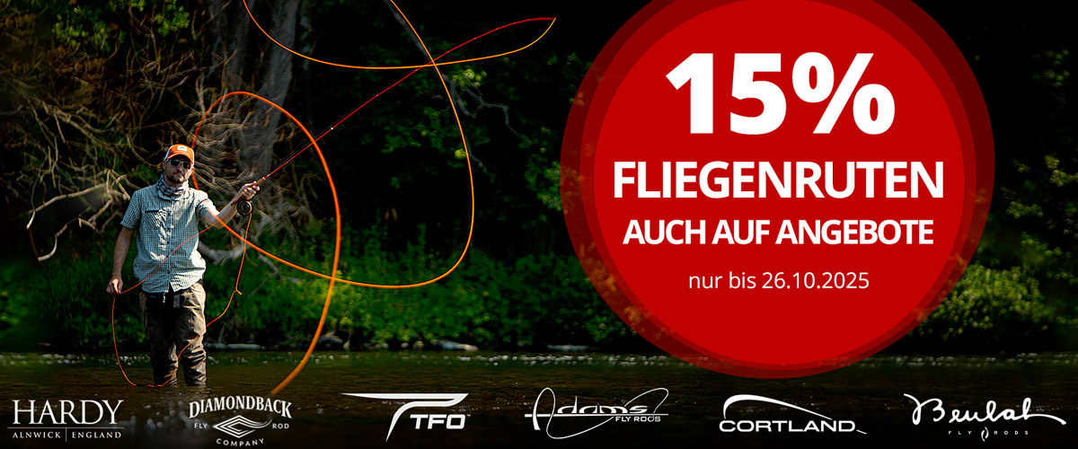 15% auf Fliegenruten bis 26.10.