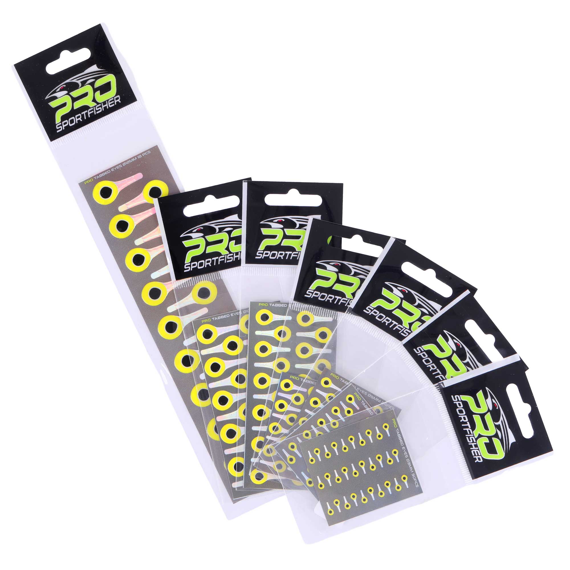 Pro Sportfisher - 3D Tabbed Eyes Silver - Hot Yellow