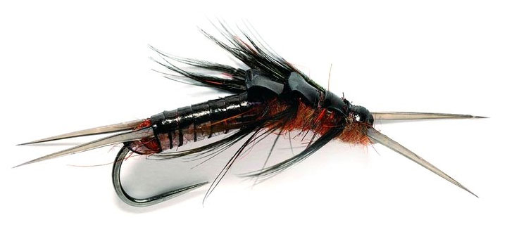 Fulling Mill Nymphe - Oliver Edwards Large Black Stonefly barbless