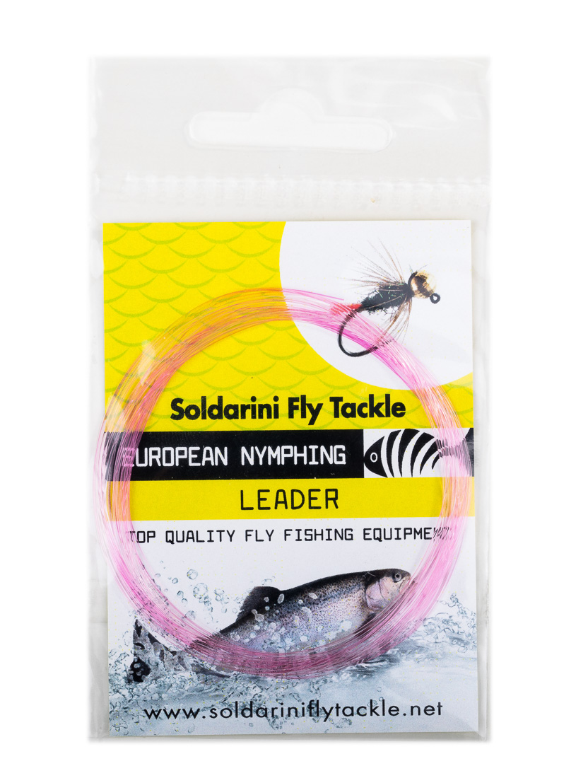 Soldarini Fly Tackle Euro Nymph Tapered Leader Nymphen-Vorfach 12 ft pink