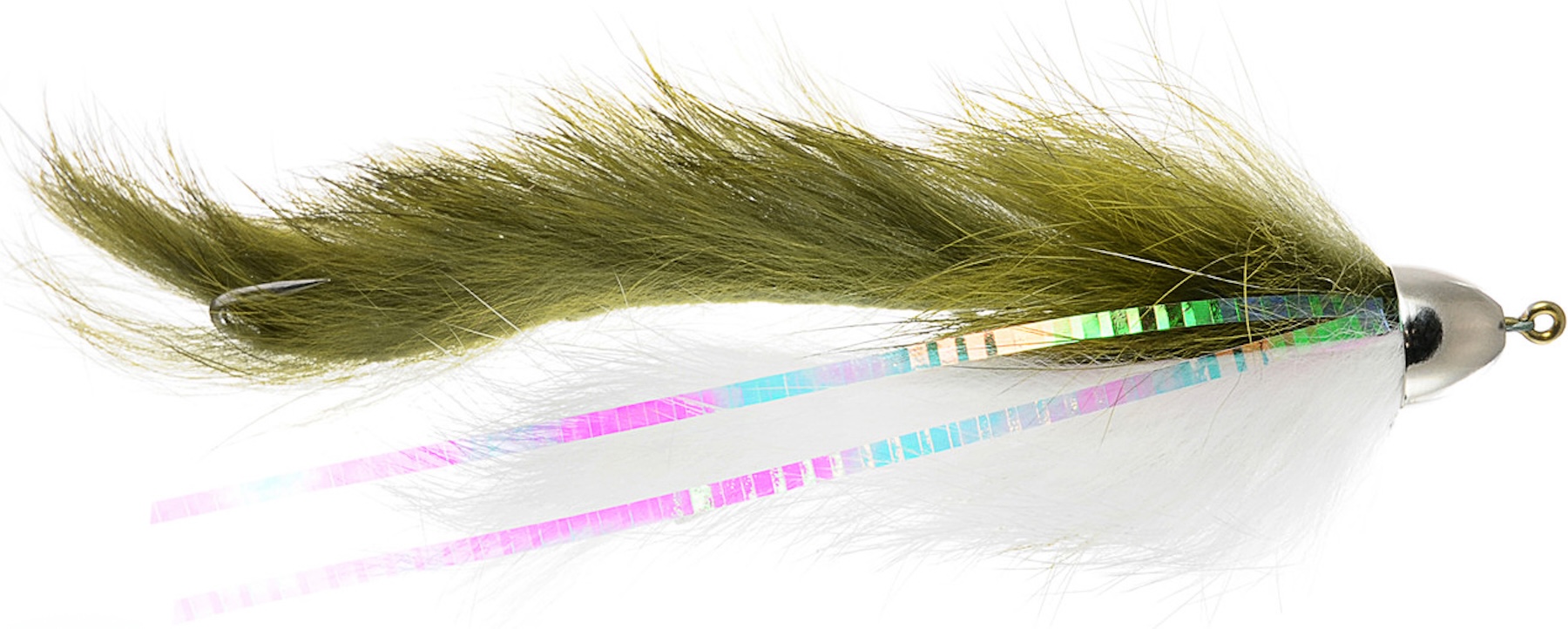 Umpqua Fly Dolly Llama Mini Dark Olive & White #2 Streamer