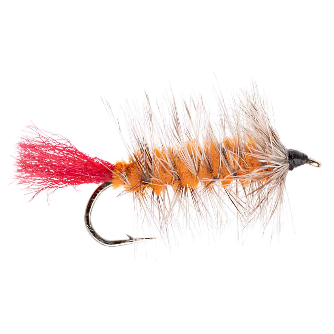 P-16140-Kami-Flies-Streamer-Wolly-Worm-orange Bindebeispiel