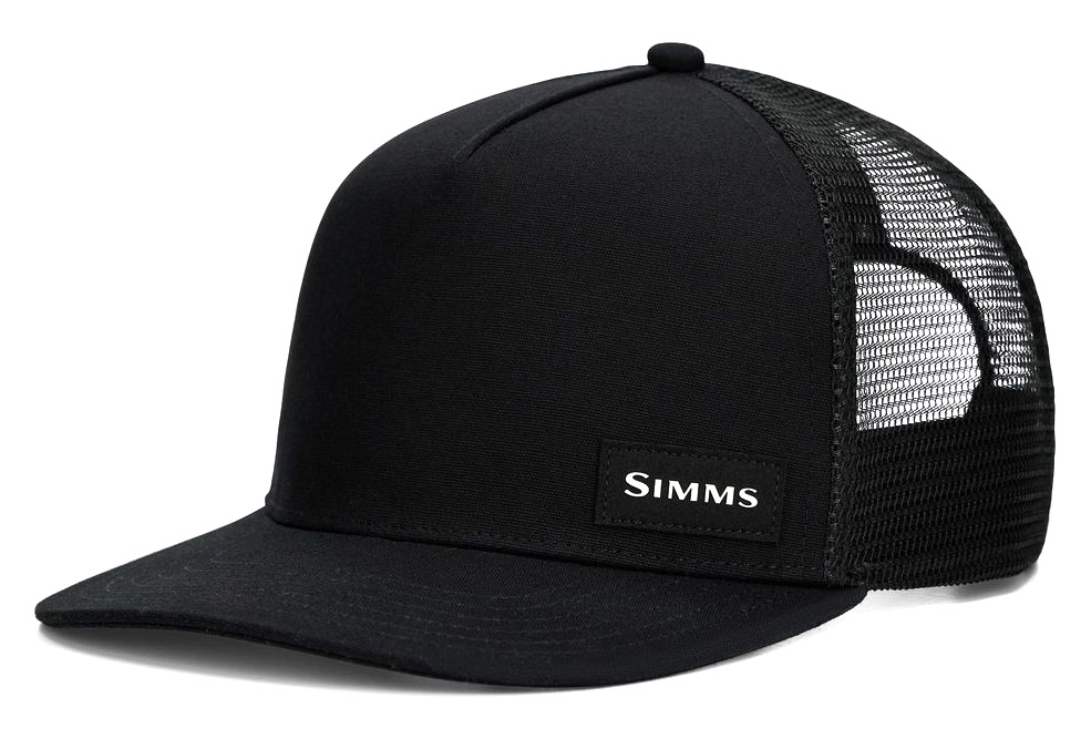 Simms Hat High Crown Flatbill Cap Black Simms Hat High Crown Flatbill Cap Black