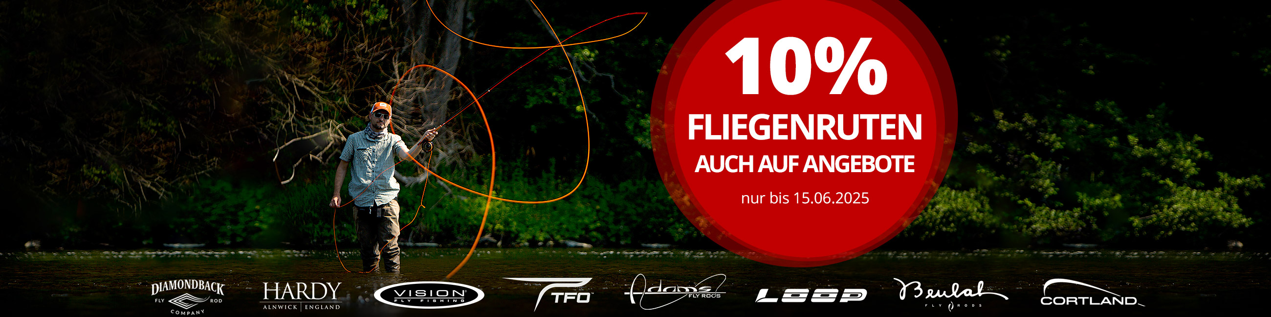 10% auf Fliegenruten bis 15.6.