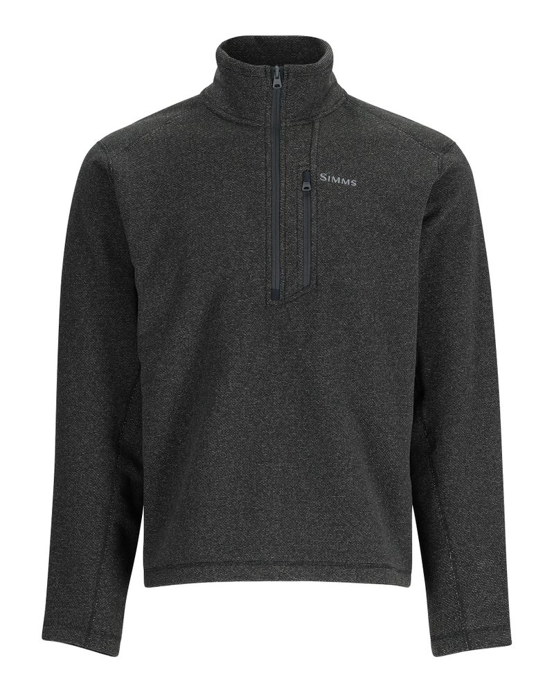P-24787_Simms_Rivershed_Half_Zip_Black_Heather Simms Rivershed Half Zip Pullover black heather