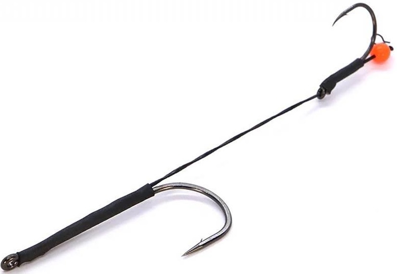 Pike Ready JMC Double Snap Hecht Rig für Tubenfliegen mit Tandem Haken und Einhänger