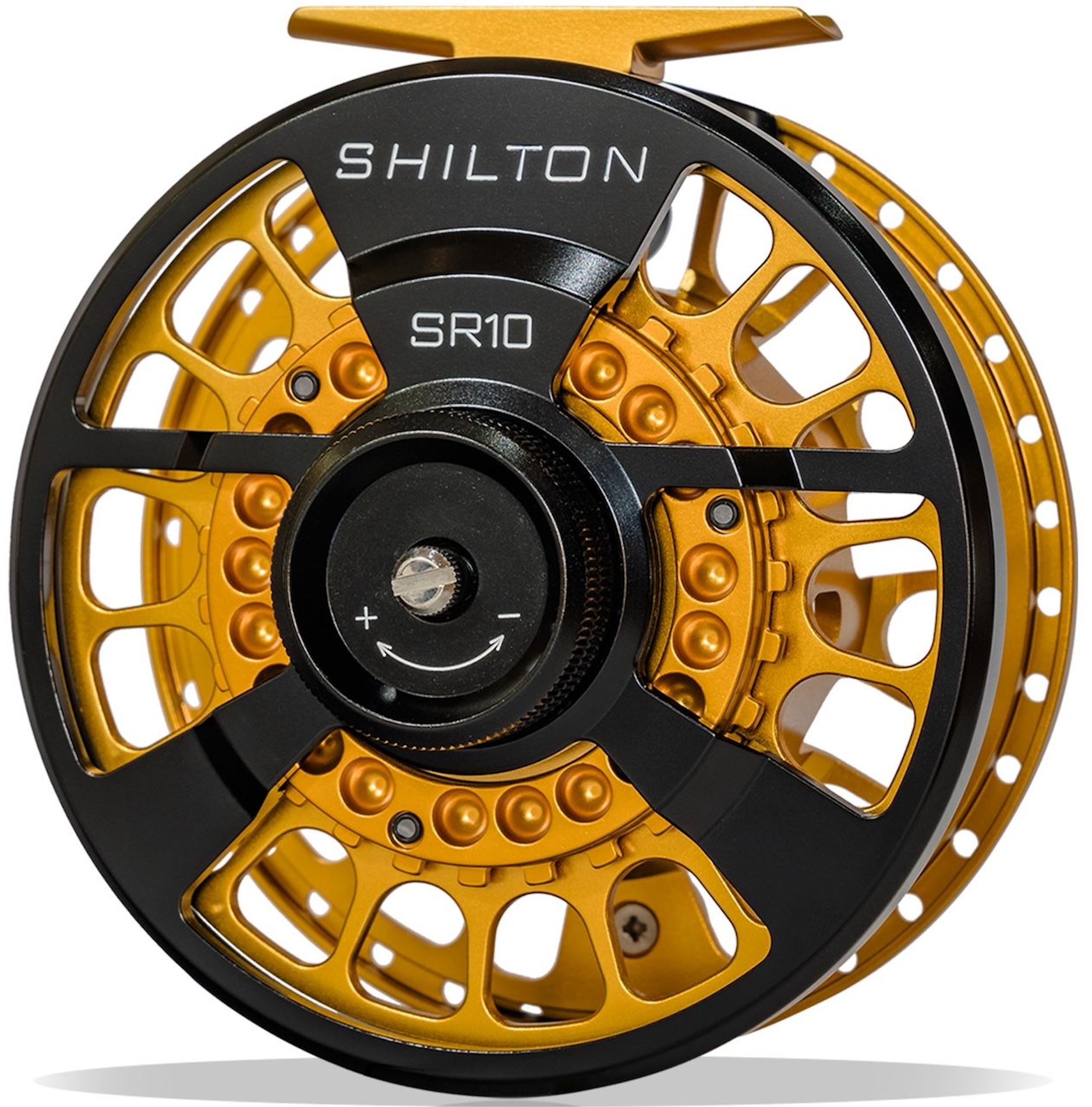 Shilton SR Series Custom Reel Black-Gold-Gold Fliegenrolle