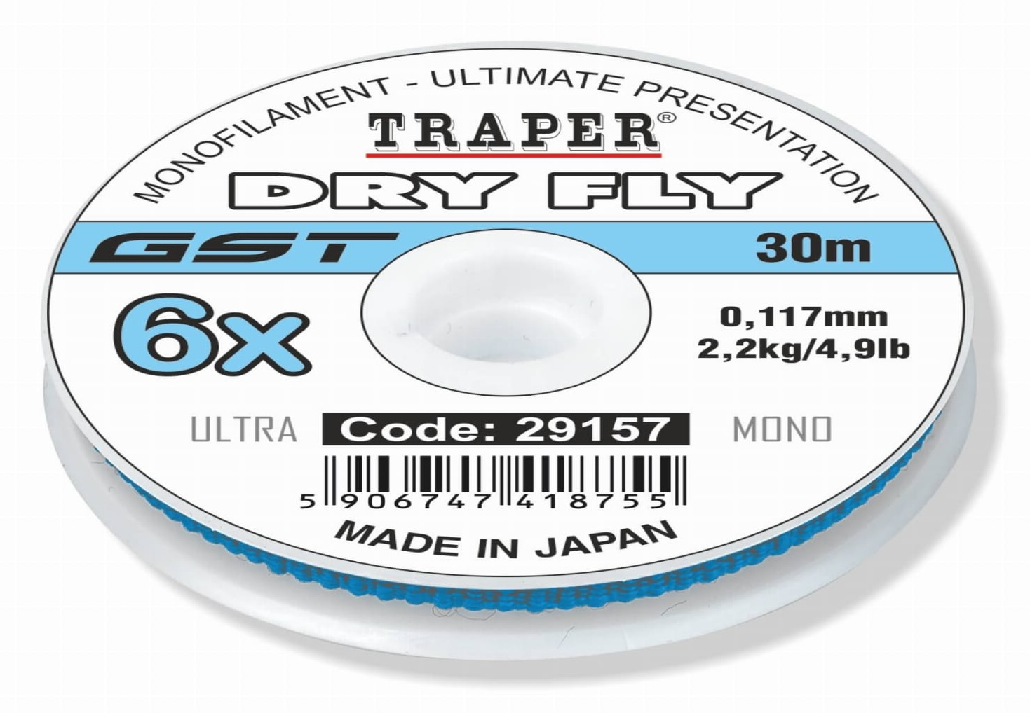 Traper Dryfly Mono Tippet Vorfachmaterial 30 m Spule