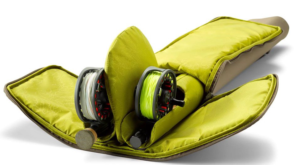 Orvis Double Rod & Reel Case doppeltes Rutenrohr mit Rollenaussprung dusty olive