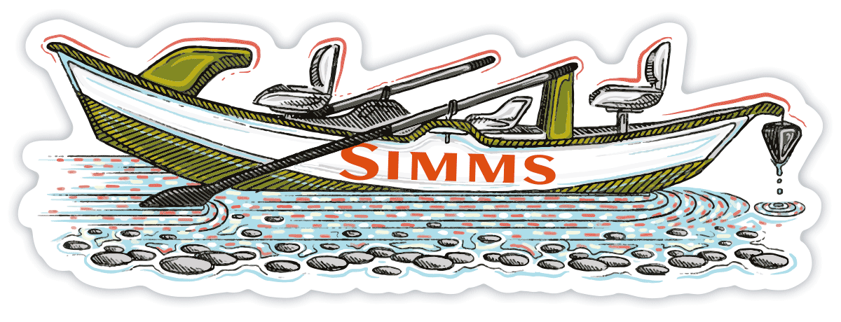 Sticker_Simms-CatchYourDrift-Boat_15cm_Produktbild Simms Catch Your Drift (Boat) Sticker 15 cm